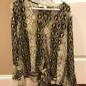 Beautiful leopard print V-neck blouse